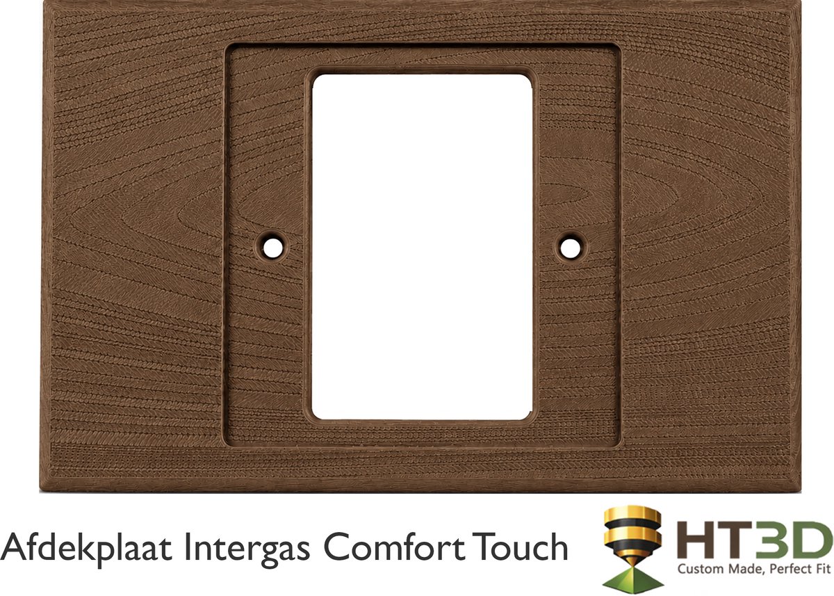 Afdekplaat Intergas Comfort Touch - Houtlook - Intergas Comfort Touch Thermostaat - Kamerthermostaat - Thermostaat - Muurplaat - Afdekraam - Grondplaat - Houder - HT3D