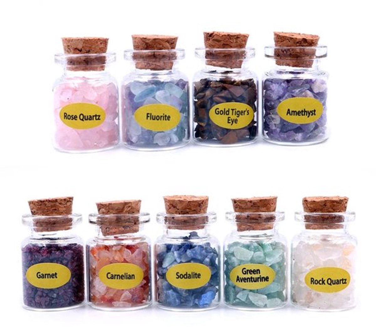 Store_9 - Mini Kristallen Wensflessen - Healing Crystal Set - 9 Stuks - Decoratie