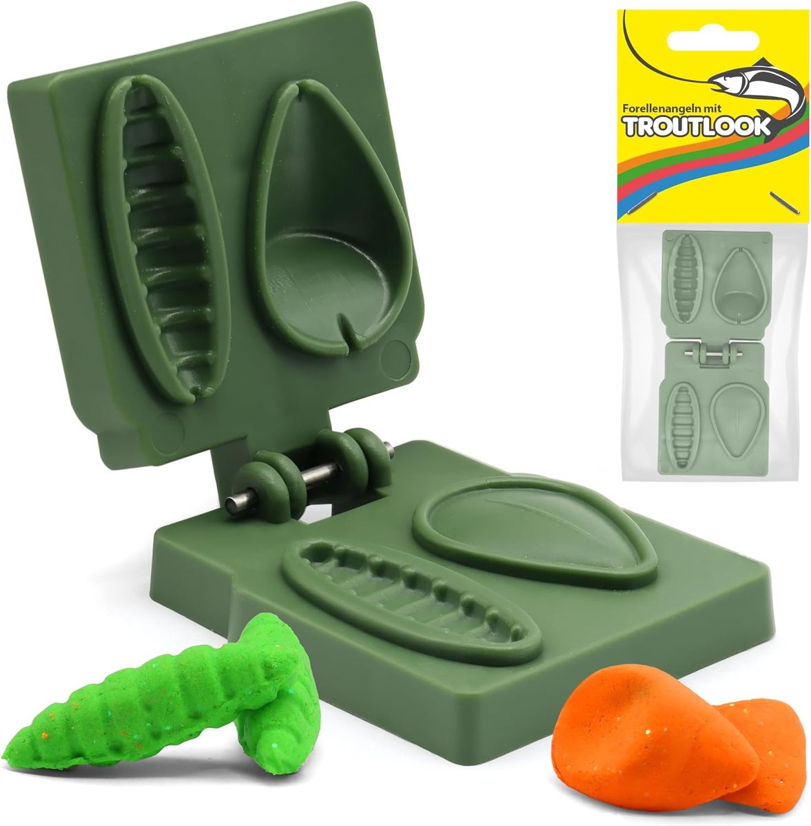 Trout Deeg Vormer - Bait Molder - Trout Vissen - Twee Vormen - Normaal - Olijf