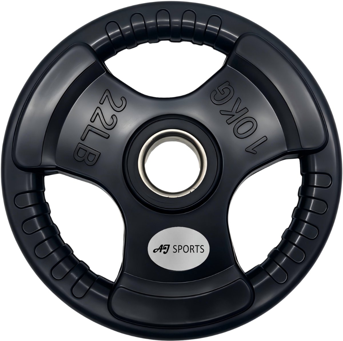AJ-Sports Olympische Halterschijf 10kg - 1 stuks - Rubber - Handgrepen - 50 mm - Ø 50 mm - Zwart - Sport Gewichten voor Thuis - Geschikt voor Fitness, CrossFit & Functional Training
