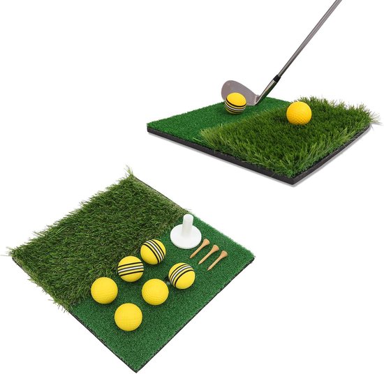 Golf Oefenmat - Trainingspad - Swing Verbeteren - Dubbel Gras Oppervlak - 30x30 cm - Groen van GOLF — afbeelding 4