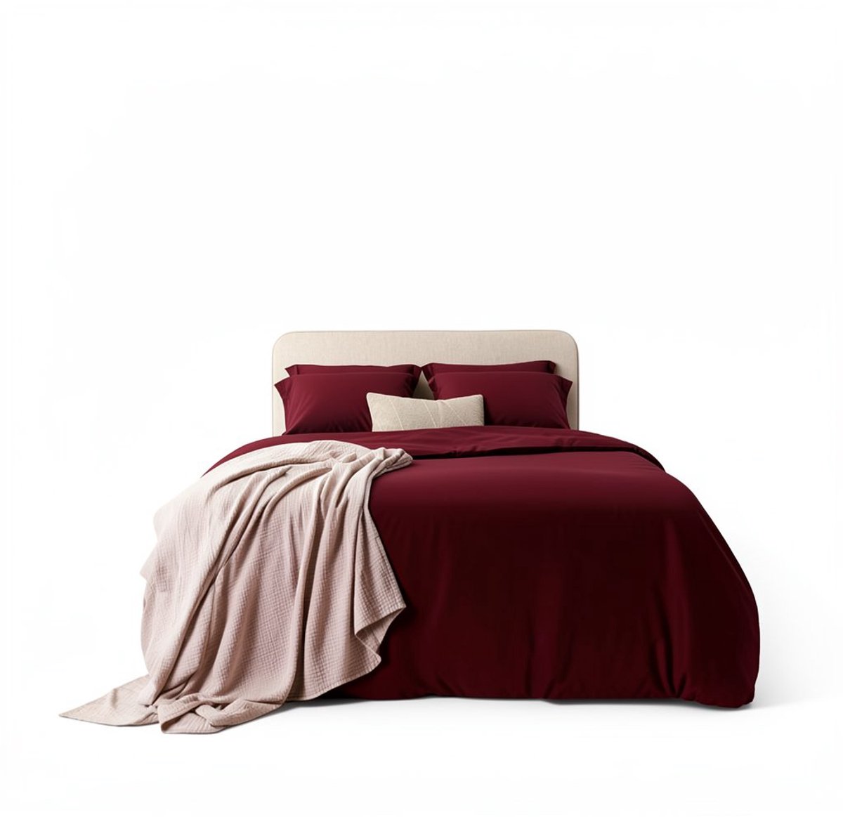coco & cici eco bamboe sateen dekbedovertrek - bordeaux - 140x220cm