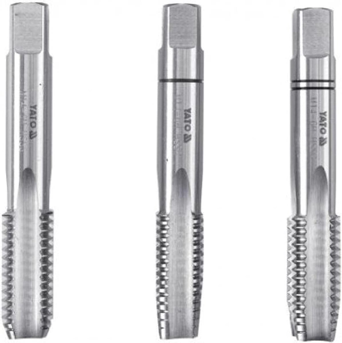 Handkraanset 3 stuks - Metaalbewerking - Nieuwe schroefdraad maken - HSS M2 staal - M12 - Zilverkleurig