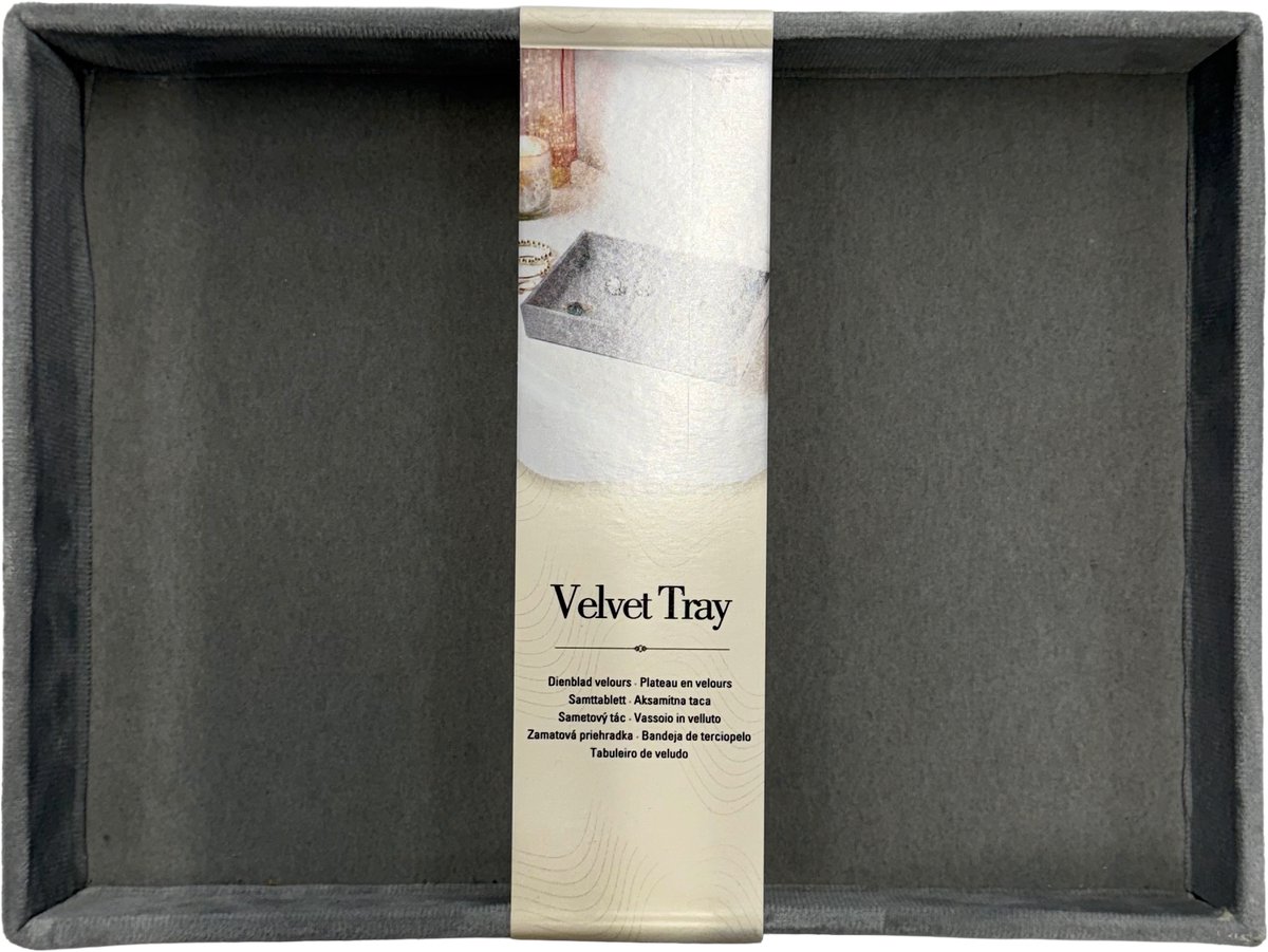 Fluwelen Tray - Grijs - Decoratieve Plateau