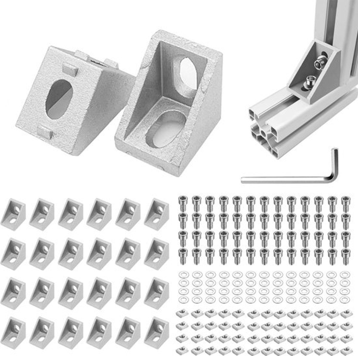 Aluminium hoeken 26-stuk set voor daily usage
