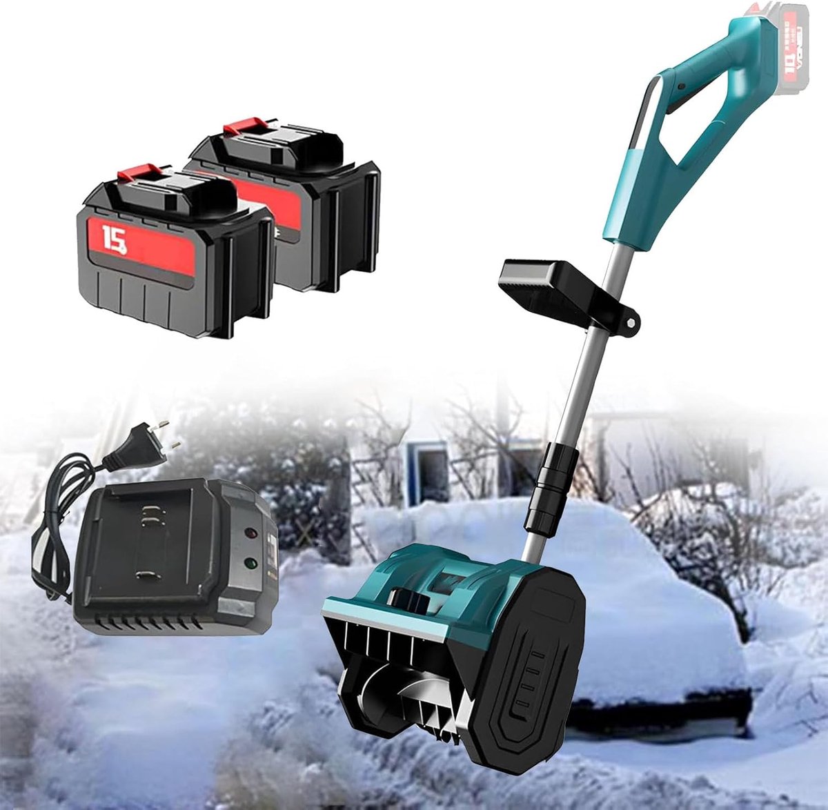 Elektrische Sneeuwschuiver - Sneeuwblazer - Sneeuw Opruimen - Draadloos Gemak - 32 cm Werkbreedte - Zwart