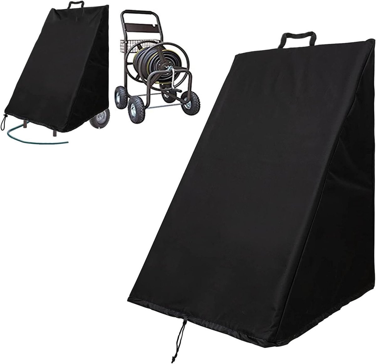 Tuinslanghaspel Hoes - Beschermhoes Waterslang - Tuinonderhoud - Waterdicht Oxford Weefsel - 66 x 63 x 89 cm - Zwart