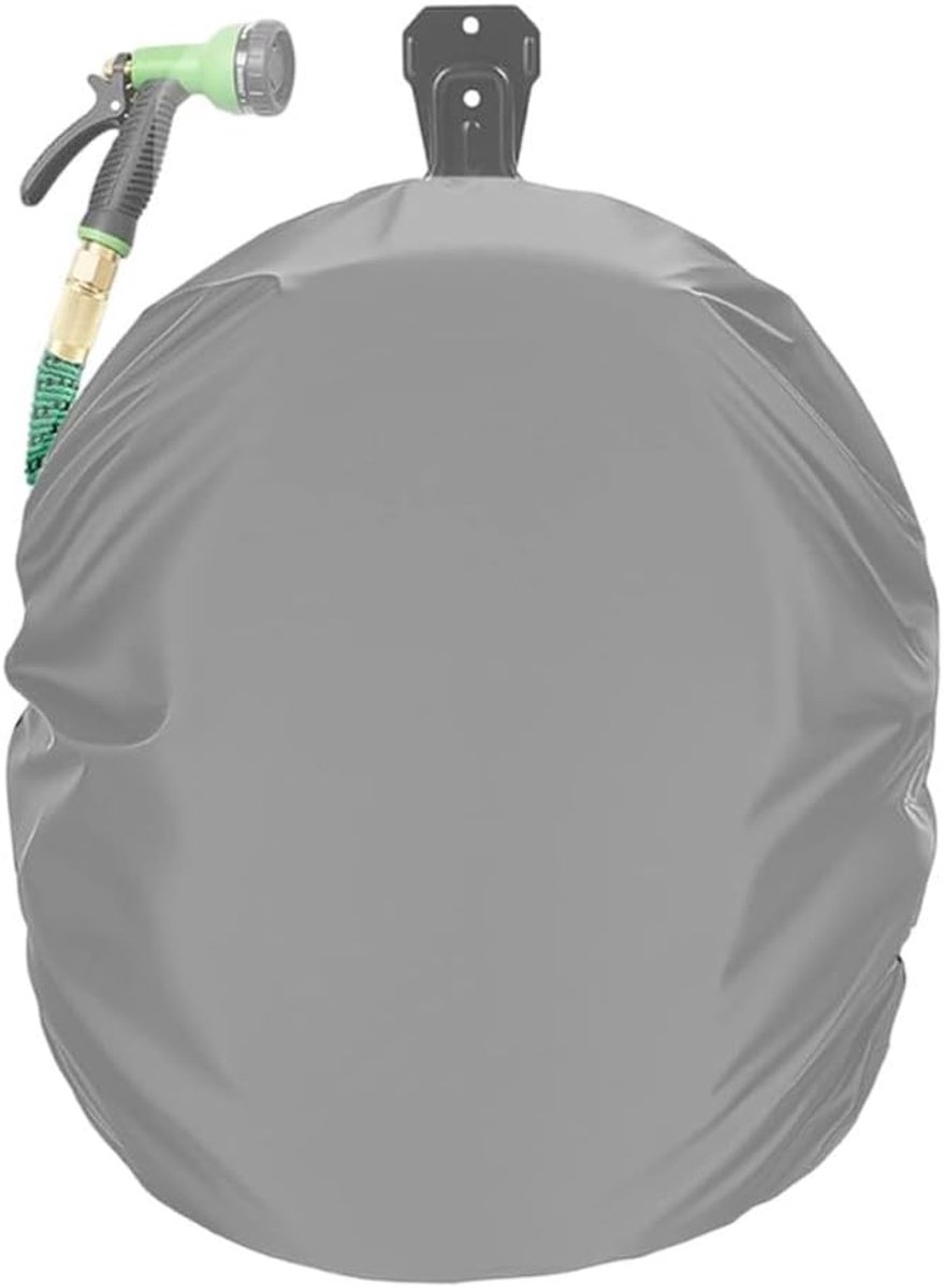 Slanghaspel Hoes - Tuinslang Beschermer - Haspel Opbergen - 420D Oxford Doek - 51x56x21 cm - Koffie