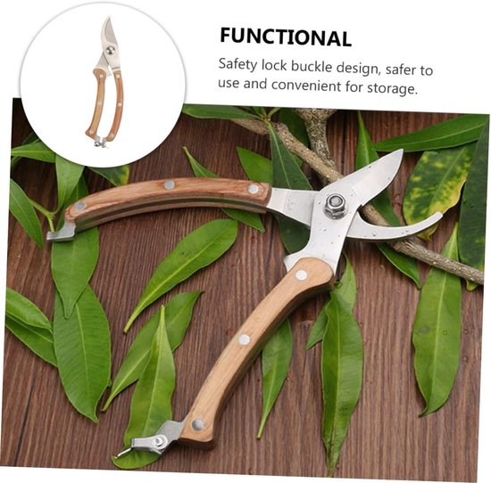 Praktische Tuinschaar - Snoeischaar - Precisie Snoei - Houten Handvat - 20.5 cm - Multicolor — afbeelding 4