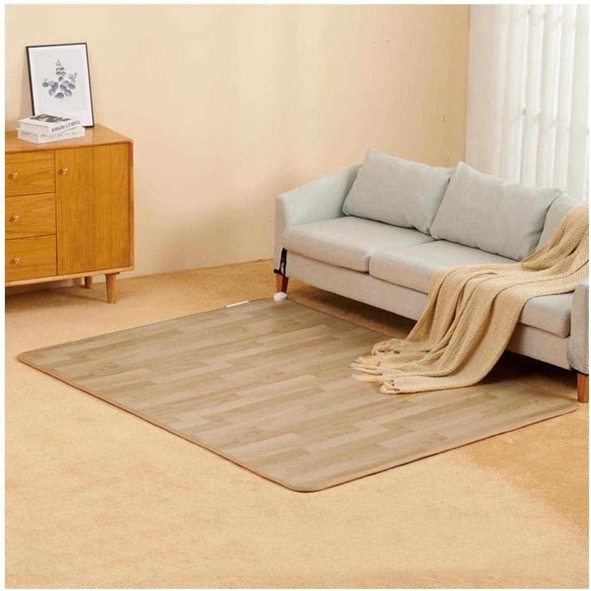 Verwarmd Vloerkleed - Elektrische Mat - Voeten Warm Houden - Honingraat Structuur - 200x250cm - Rood