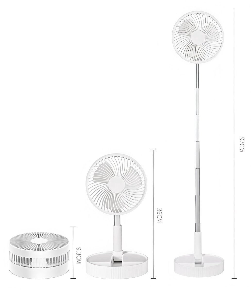 Bol.com Vloerventilator - Zomerkoeling - Uitschuifbare ventilator - Stille ventilator - Staande ventilator - Koeling woonkamer - Slaapkamerventilator - Tegen de hitte - Wit aanbieding