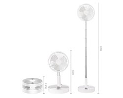 Vloerventilator - Zomerkoeling - Uitschuifbare ventilator - Stille ventilator - Staande ventilator - Koeling woonkamer - Slaapkamerventilator - Tegen de hitte - Wit