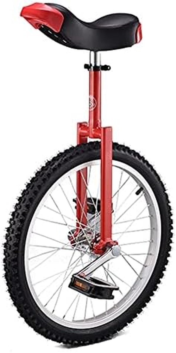 Eenwieler - Balansfiets Hometrainer - Evenwicht Trainen - Verstelbare Stoel - 20 Inch Wiel - Rood