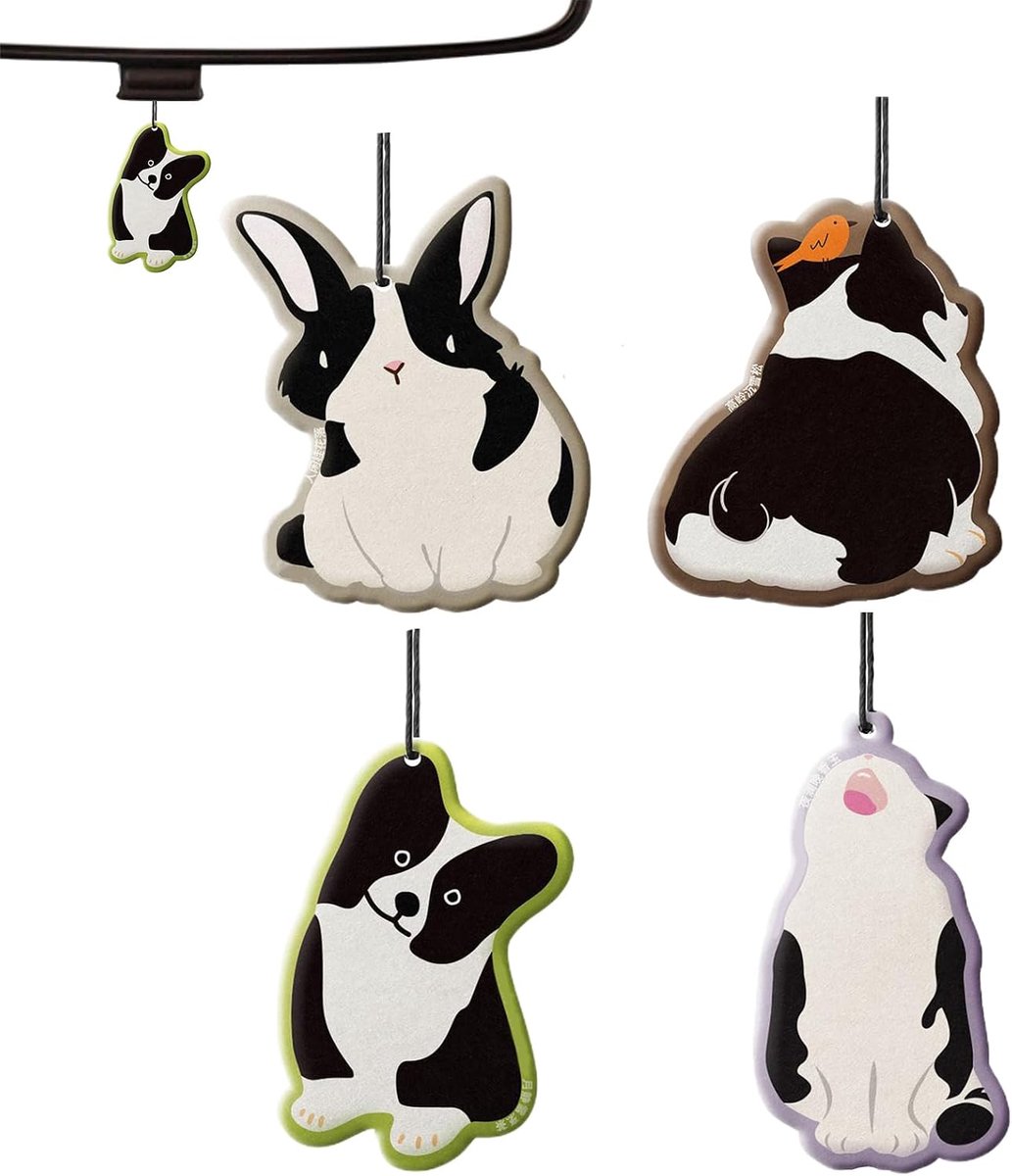 Auto Luchtverfrisser - Geurhangers Set - Voertuig Interieur - Decoratieve Dierenvorm - 4 Stuks - Multicolor