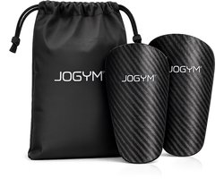 JOGYM® - Mini Scheenbeschermers Voetbal - Scheenlappen - Ingebouwde Scheenbeschermer - Voetbal Accesoires - Kinderen en Volwassenen - Voetbal Spullen - Mini Shin Pads - 12x7 cm - Carbon Look - 1 Paar