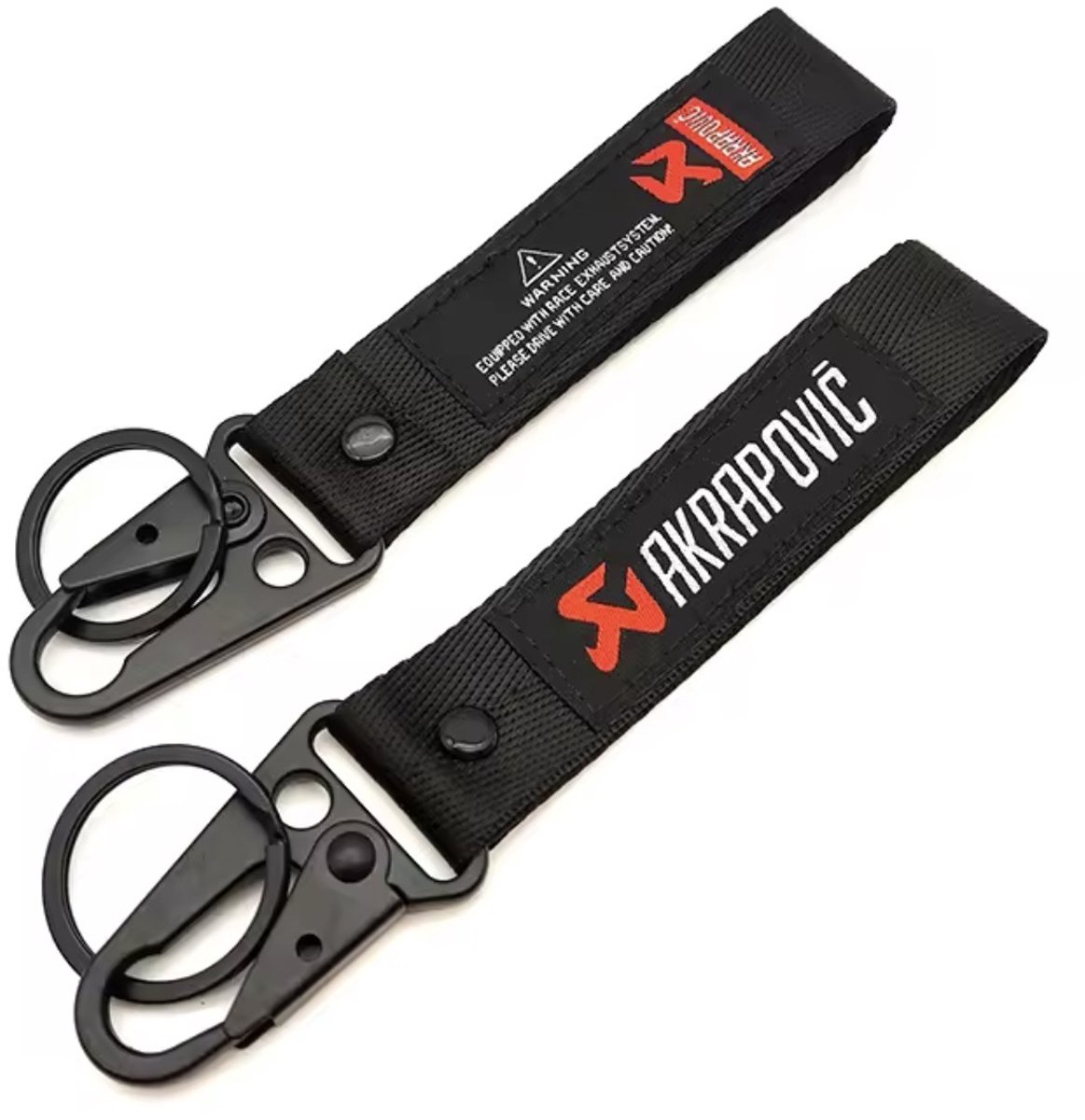 Akrapovič Lanyard Sleutelhanger - Zwart - Met Karabijnhaak - Cadeau voor Autoliefhebbers & Motorrijders