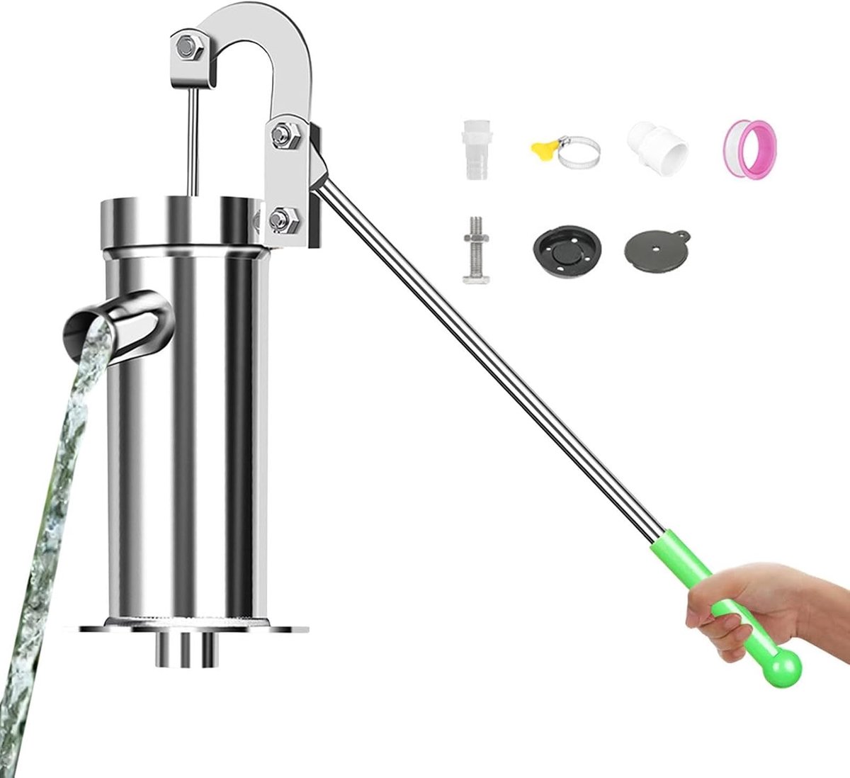 Handpomp - Waterpomp - Water Verplaatsen - Gietijzeren Constructie - 46 cm - Zilver