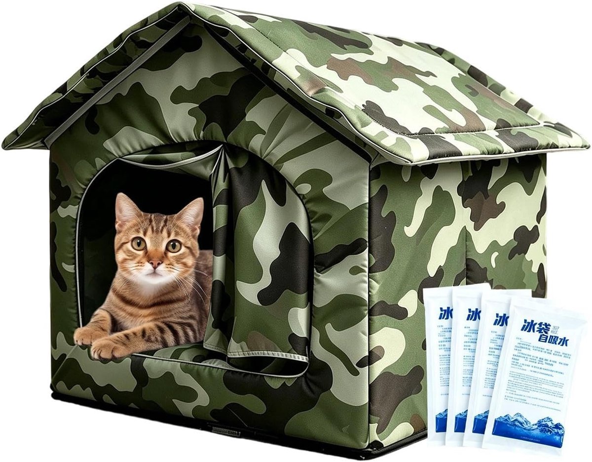 Katten Koelhuis - Katten Cave Zomer - Huisdier Comfort - Waterdicht Ontwerp - 10x36x10 cm - Blauw