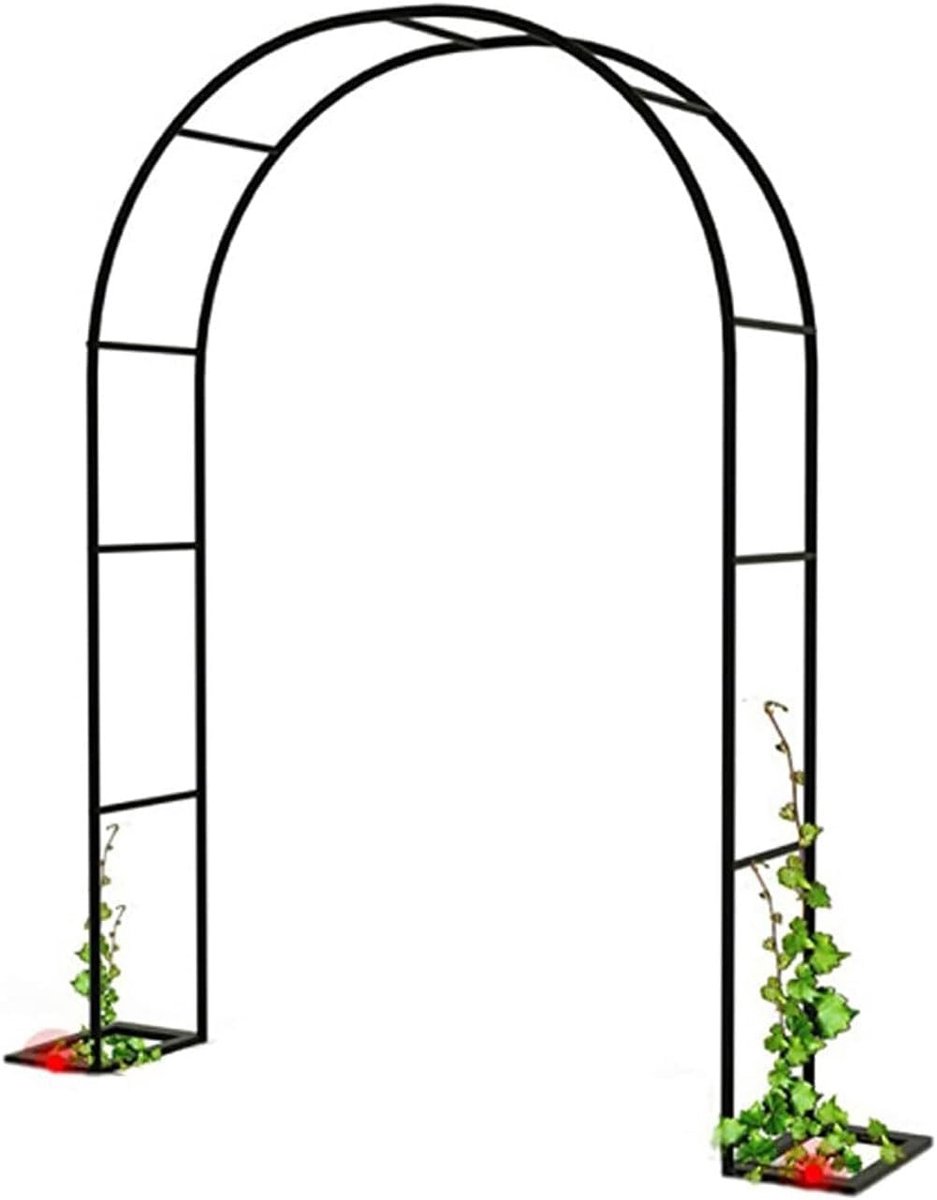 Metalen Tuinboog - Rozenboog Buiten - Tuin Decoratie - Weerbestendig Staal - 1.4m x 2.3m - Zwart