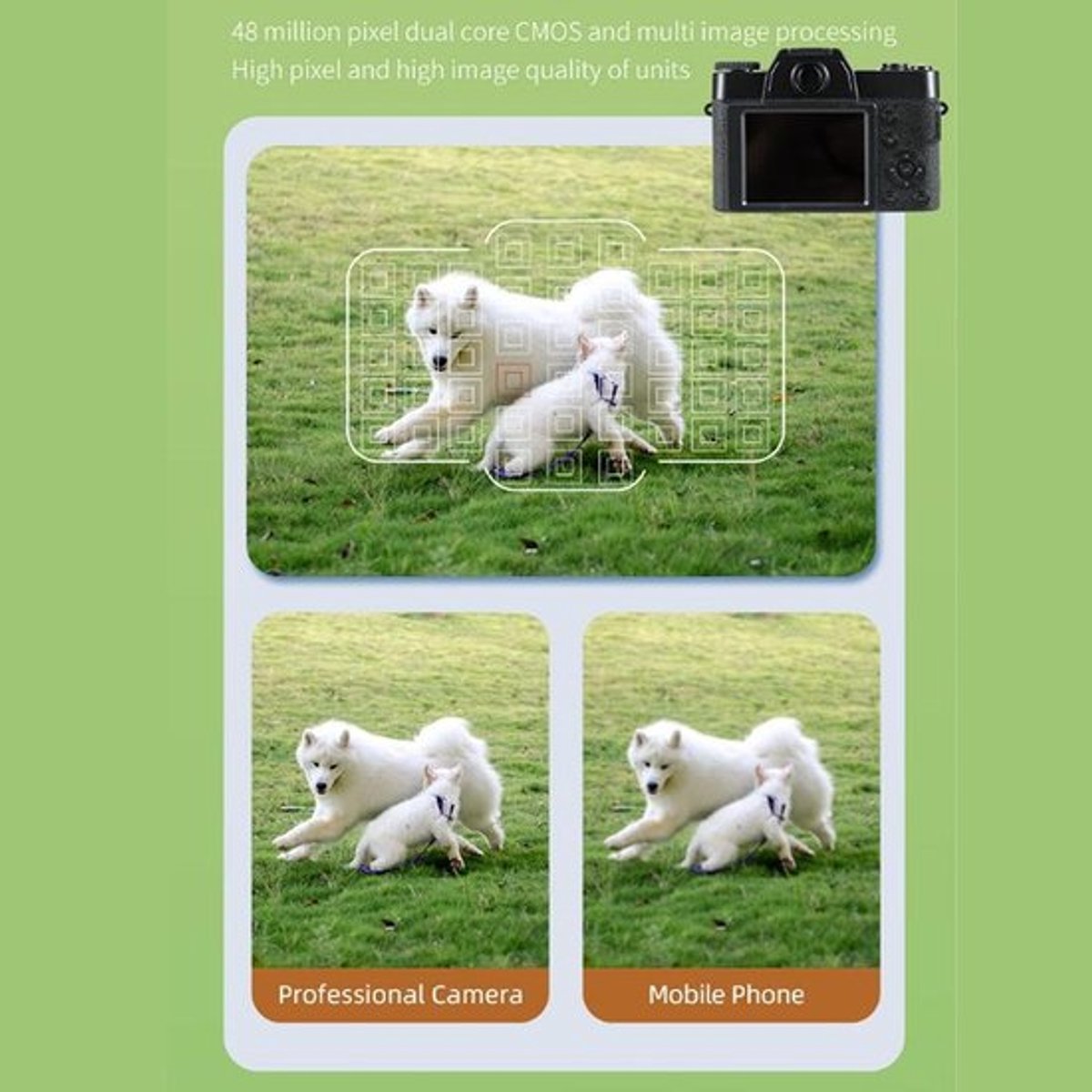 VT Goods - 4K digitale camera - Vlogging-camera met autofocus - Lichtgewicht en