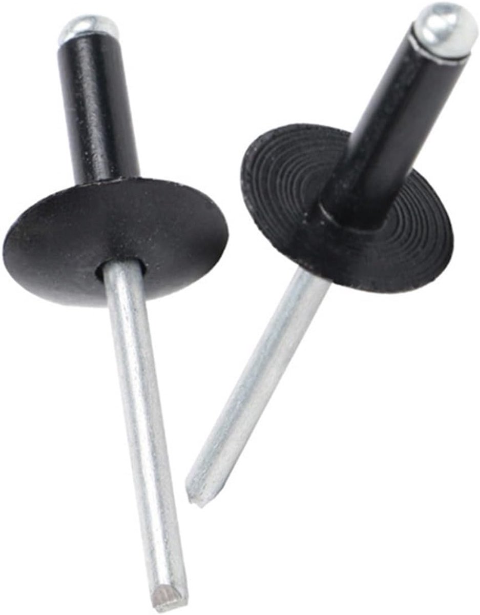Blindklinknagels - Aluminium Staal - Bevestigen Platen - Grote Flens - 30/50 Stuks - Zwart