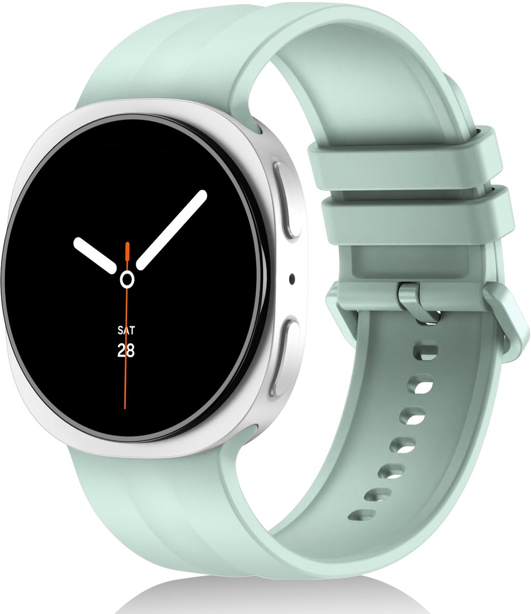 Stravo Zacht Siliconen Sport Bandje – Geschikt voor Samsung Galaxy Watch 9 (40/44mm) / Watch 8 (40/44mm) / 8 Classic (46mm) – S/M – Lichtgroen