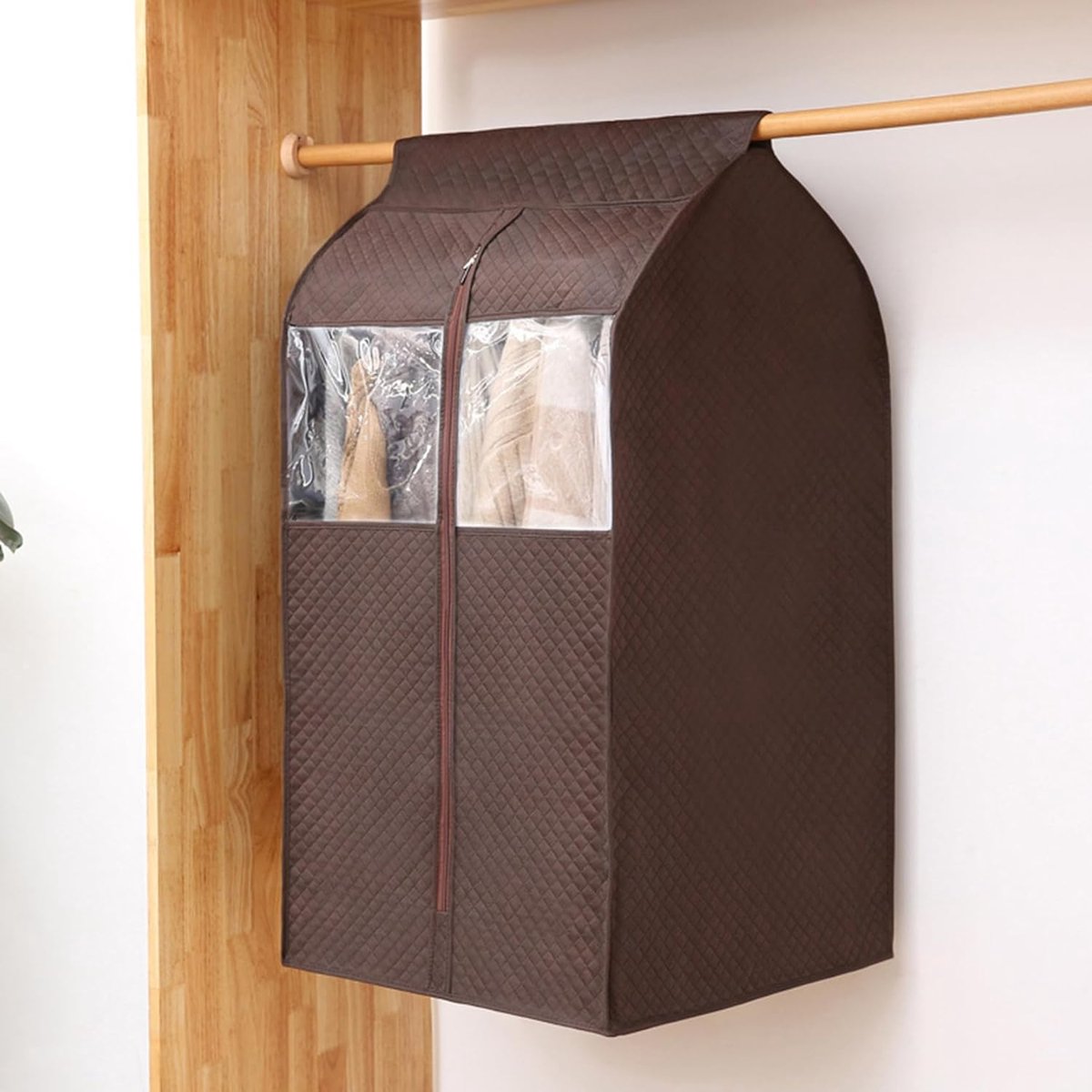 Kledingroedehoes - Kledingbeschermer - Kleding Opbergen - Ademend Non-woven Materiaal - 30x52x90cm - Bruin