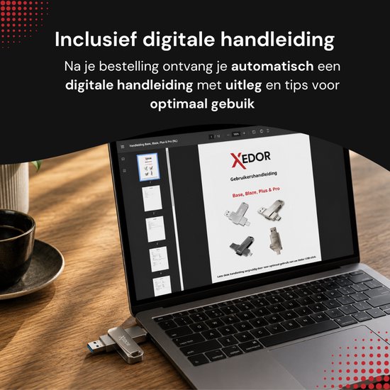 Xedor® Base - Clé USB - 128 GB - 1120 Mbps - USB C et A - iPhone et Android