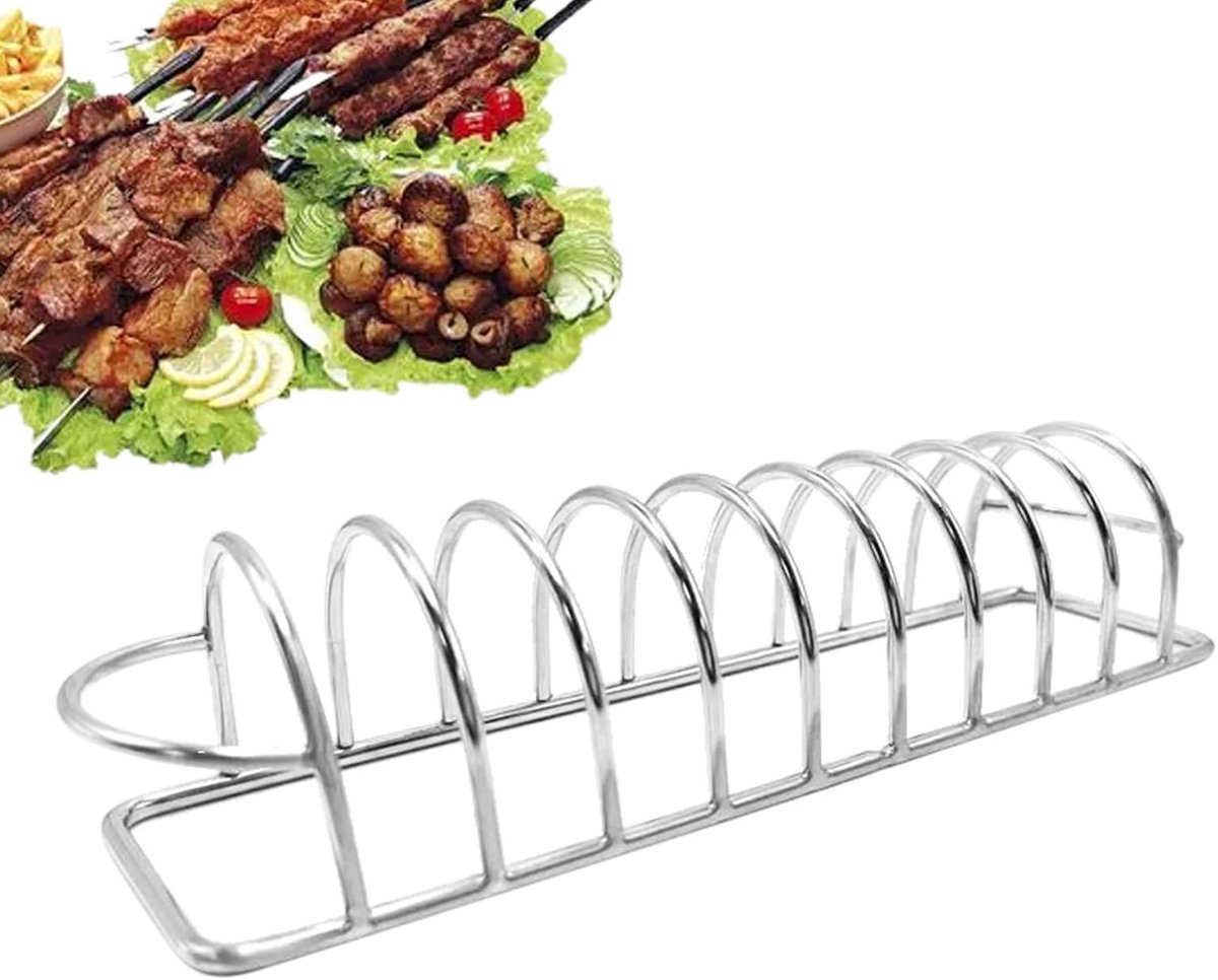 Grillrek - BBQ rek - Vlees grillen - Gelijkmatige warmte - 23 cm - Zilver