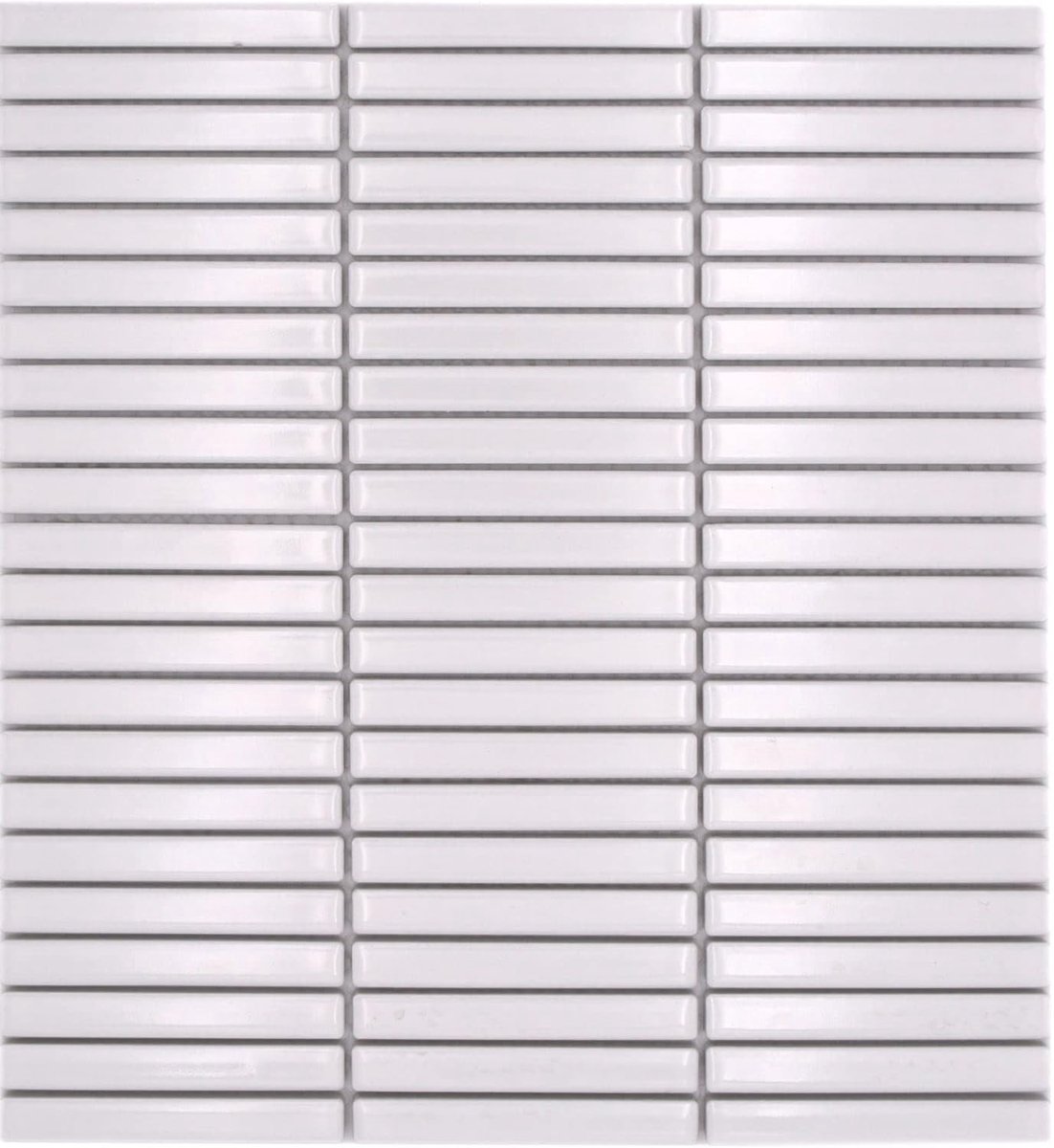 Mozaïektegels Keramiek - Witte Tegels - Muur Decoratie - Glanzende Afwerking - 089 m² - Wit