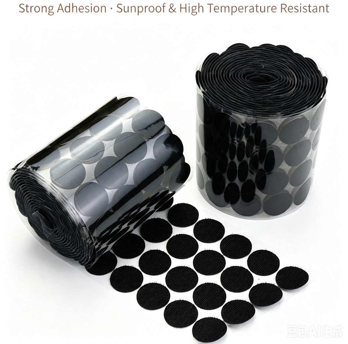Fyfanie- 45stuks Zelfklevend klittenband – Klittenbandsluiting – Klittenband rondjes – diameter: 1cm - kleur:Zwart
