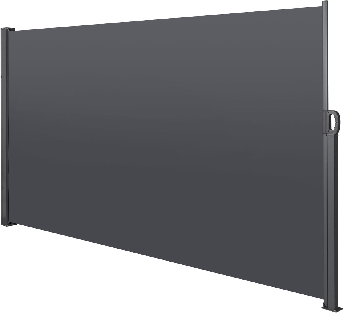 Uitschuifbaar zijzonnescherm voor balkon, tuin en terras, privacybescherming, windscherm, waterdicht, zonwering, 180 x 300 cm, grijs