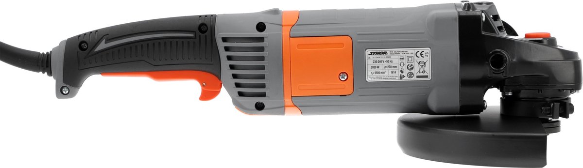 Professionele Haakse Slijper – 2000W – Ø 230 mm Slijpschijf – Met Soft Start & Draaibare Handgreep – Krachtige Haakse Slijpmachine voor Beton en Graniet – foto 3