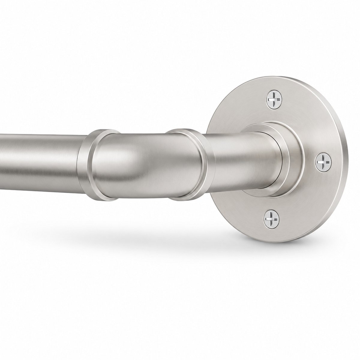 Gordijnroede Uitschuifbaar 80-305 cm – Industrieel Design – Ø25 mm – Wand & Plafondmontage – Glazen Schuifdeur & Terras – Woonkamer & Slaapkamer – Geborsteld Nikkel