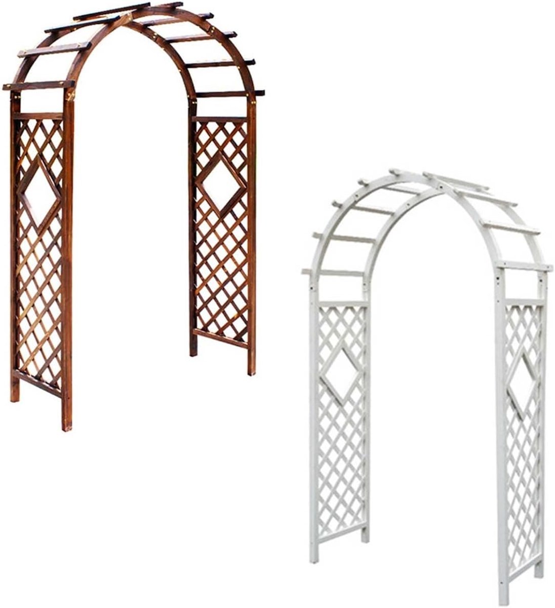 Houten Tuinboog - Pergola Arch - Bruiloft Decoratie - Elegant Rooster Ontwerp - 120 cm Breed - Wit