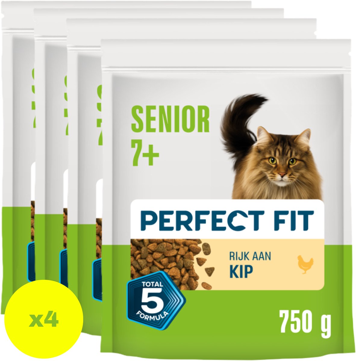 Perfect Fit Perfect Fit Kattenbrokken - Senior - Kip - 4x750g