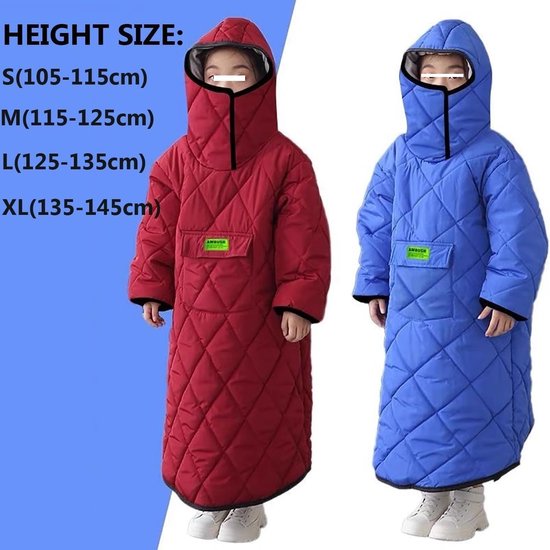 Kinder Rolstoeldeken - Scootmobiel Cape - Warm en Droog - Wind en Waterdicht - Maat M - Blauw — afbeelding 3