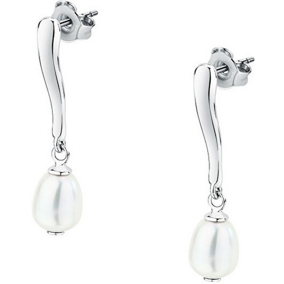 MORELLATO PERLA SXU47 ZILVEREN OORHANGERS MET PAREL 1 PAAR