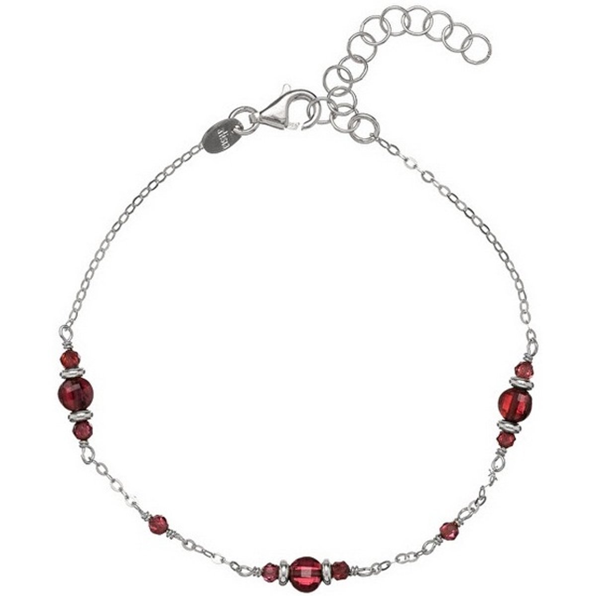 ALISIA AL4268 ZILVEREN ARMBAND MET RODE GRANAAT 1 STUK