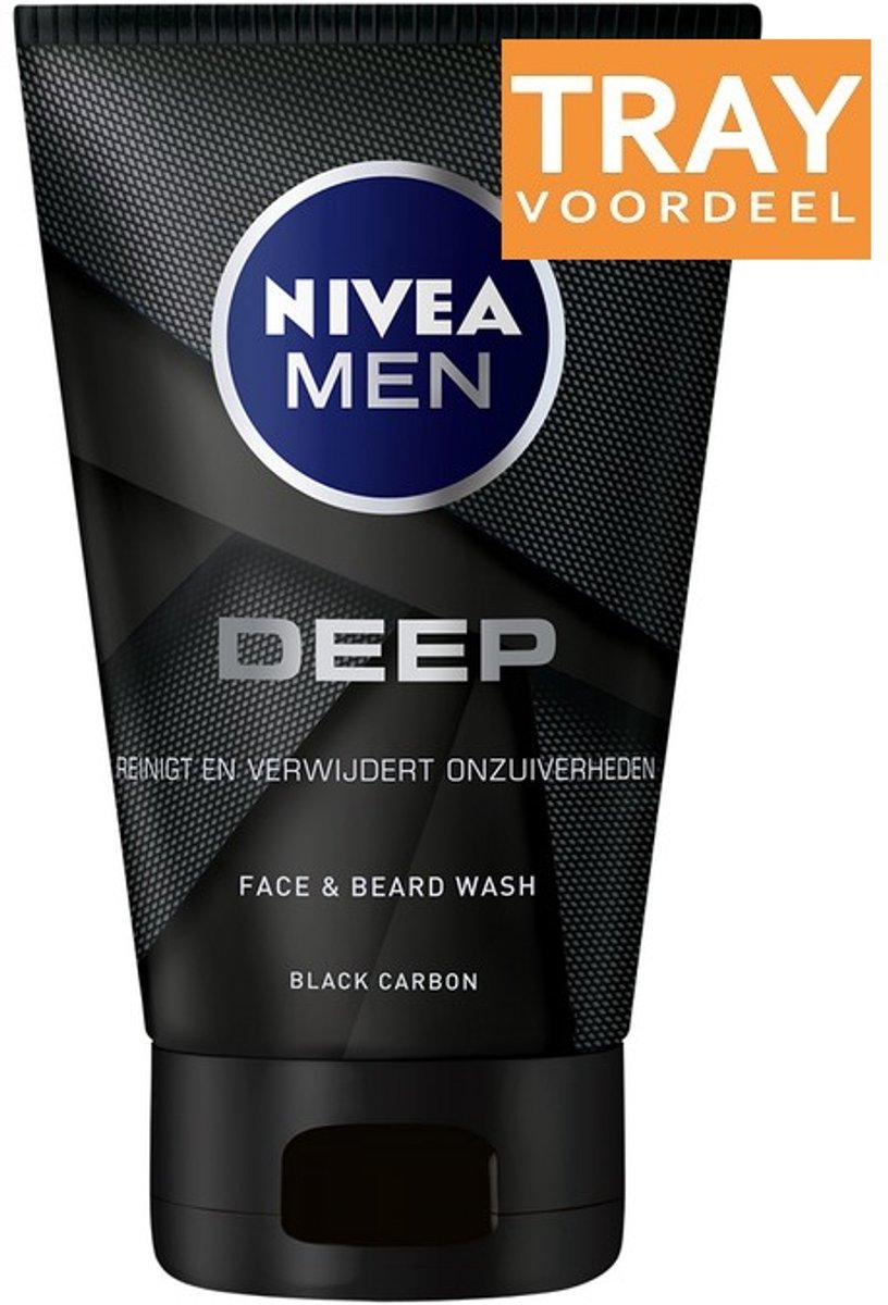 NIVEA MEN DEEP FACE & BEARD WASH 12 X 100 ML