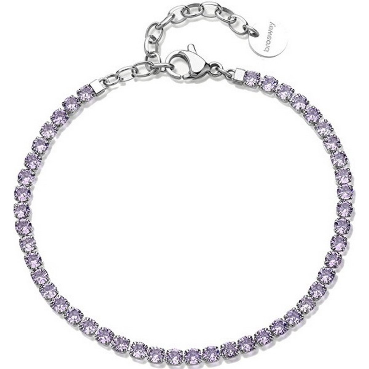 BROSWAY DESIDERI BEI103 STAINLESS STEEL ARMBAND MET PAARSE ZIRKONIA'S 1 STUK