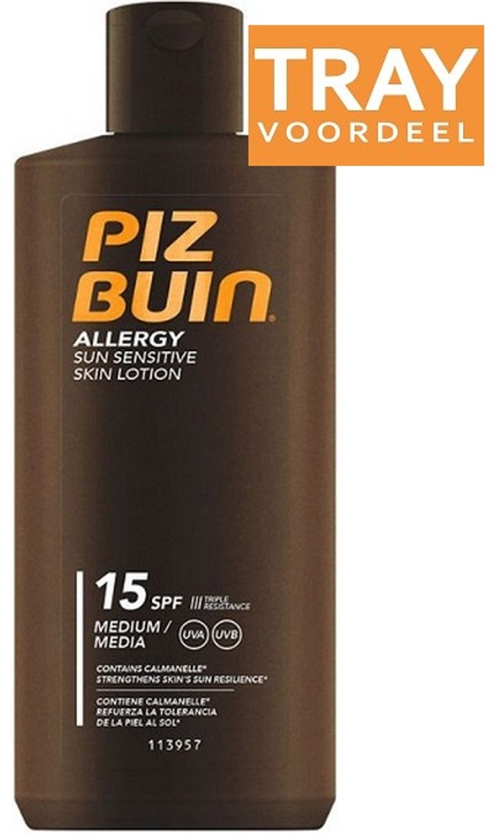PIZ BUIN ALLERGY SPF 15 MEDIUM ZONNEBRANDLOTION 6 X 200 ML