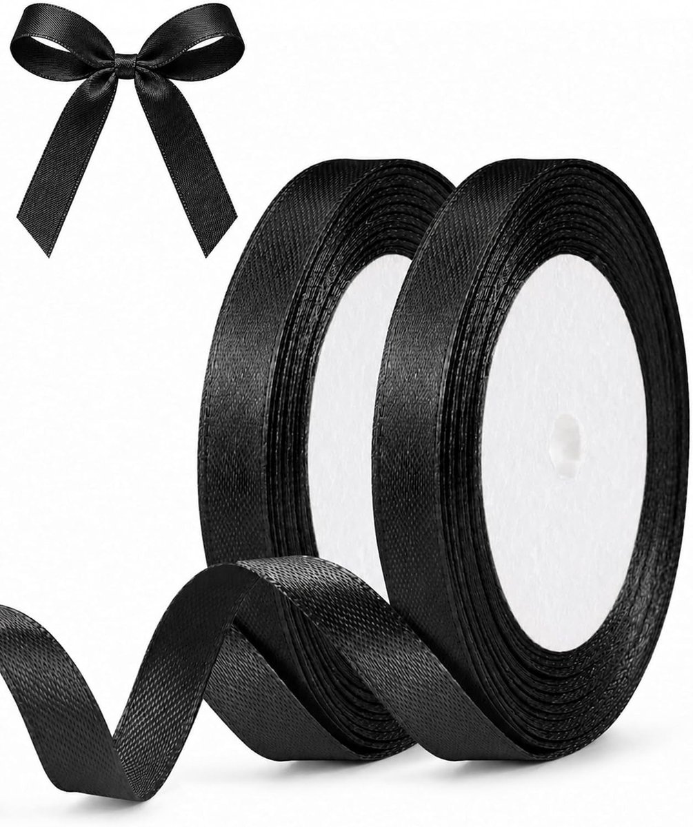 2 Rollen Satijnen Lint 10 mm voor Cadeaus en Decoratie, Perfect voor Bruiloft en DIY Projecten, Sterk en Elegant