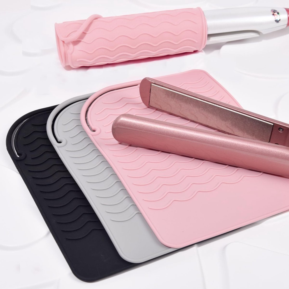 Thijox - Siliconen Hittebestendige Mat voor Stijltang en Krultang - Multifunctionele Antislip Matpad - Hittebestendig en Elegant - Roze