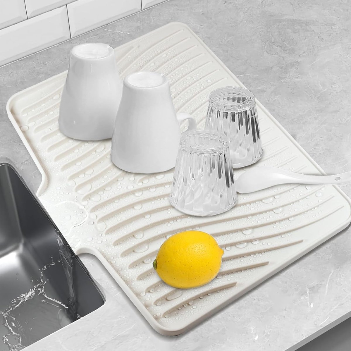 Thijox - Siliconen Afdruiprekmat 40 x 33 x 1,5 cm - Hittebestendig, Antislip, Herbruikbaar, Placemat, Pannenhouder en Onderzetter voor Keuken en Campi