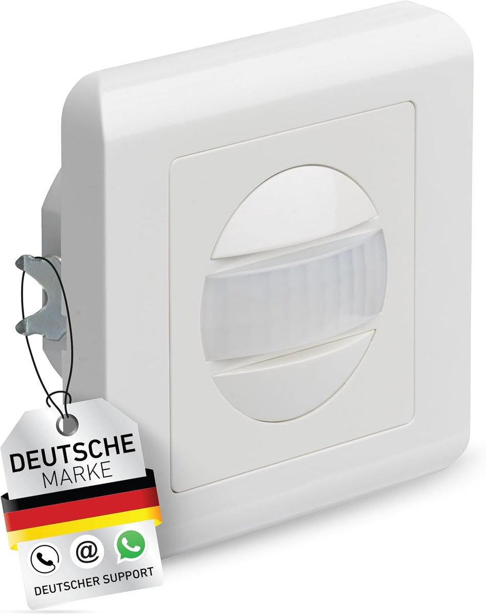 SnelShoppen - Bewegingssensor 160° Infra rood 9m Bereik met Dusk Sensor - Inbouw Gevoelige Detector voor Wandmontage - Wit voor Binnen en Buiten