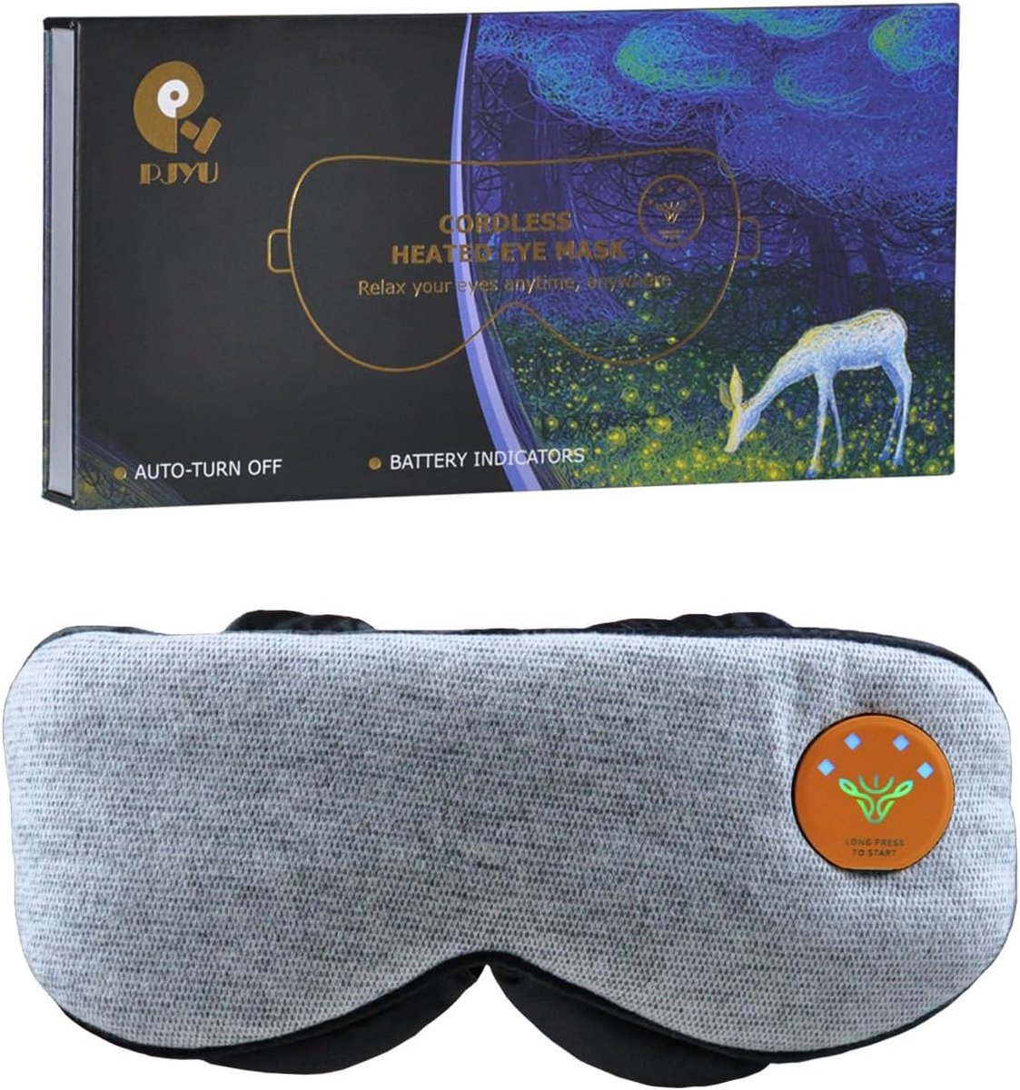 Thijox - Elektrisch Ogenmasker, Verwarmend Warmtebril met Accu voor Droge Ogen en Blefaritis, 3 Temperatuurinstellingen, Wasbaar en Oplaadbaar