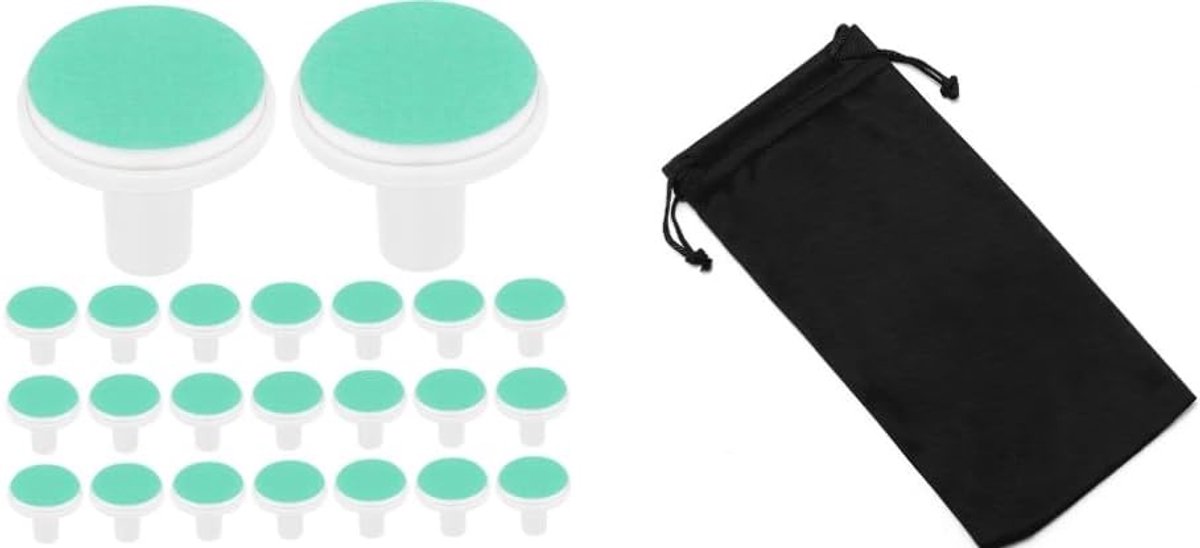 24 x reservepads voor baby's, 24 stuks, groene elektrische nagelvijl, reservepads voor baby's maanden, tas van gebreide stof
