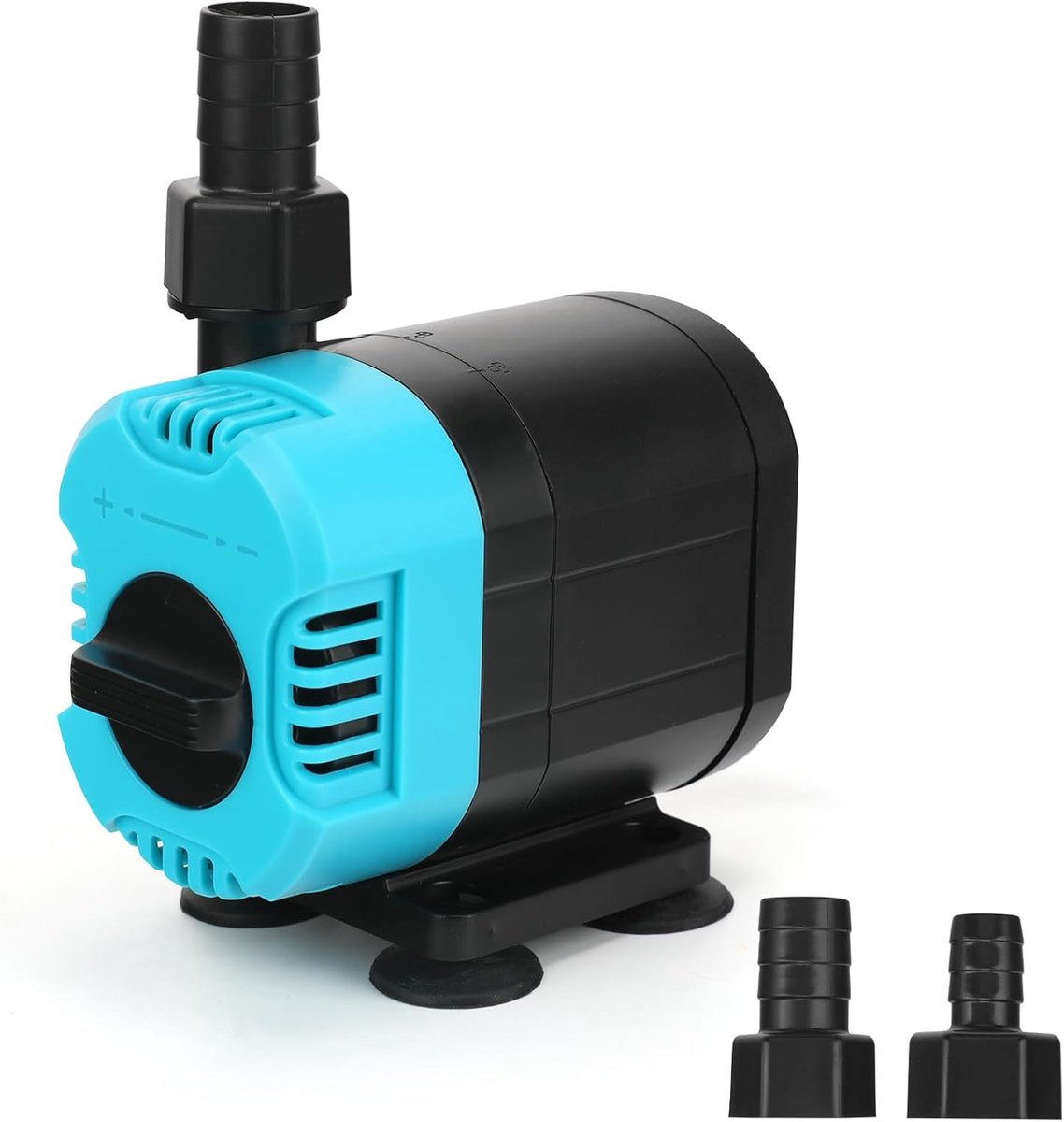 SnelShoppen - Waterpomp - Dompelpomp 15W - 1200 L/h - Aquarium Pomp - Kleine Vijverpomp - Fonteinpomp met Verstelbare Schakelaar voor Tuin, Aquarium,