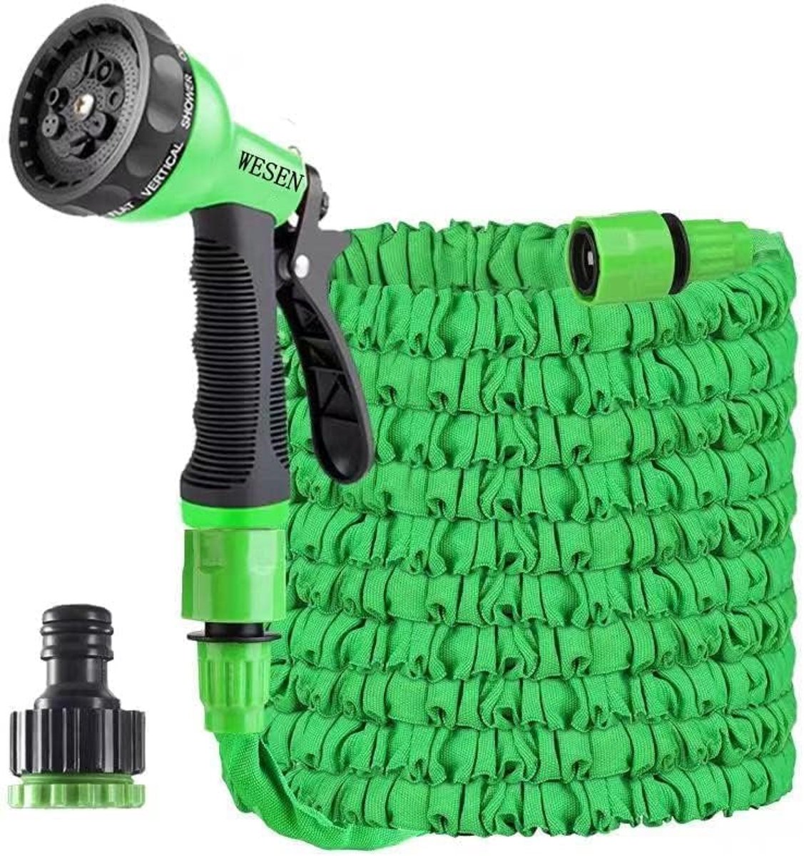 SnelShoppen - Uitbreidbare tuinslang 7,5 m/15m/30m/37,5m - Flexibele waterslang met 8 functies spuitmond, 1/2" en 3/4" connectorfittingen voor tuin, g